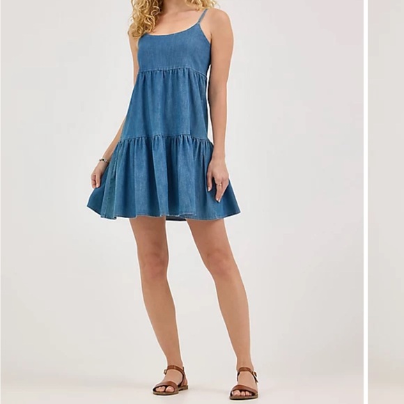 Wrangler Dresses & Skirts - Wrangler Blue Tiered Sundress Sleeveless Mini